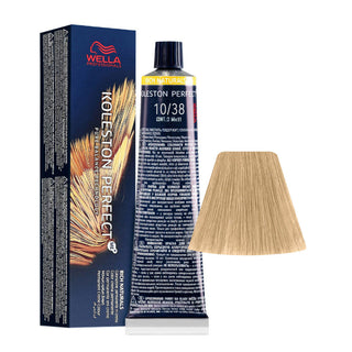 Wella Professionals, Koleston Perfect Me+, стойкая краска для волос, 10/38 светлый блондин яркий золотисто-голубой, 60 мл