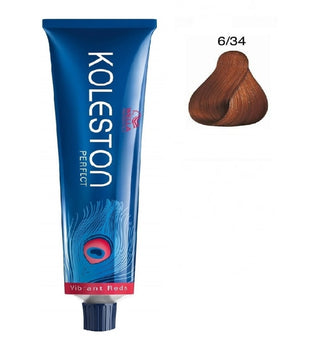 Wella Professionals Koleston Perfect Tinta permanente per capelli 6/34 Biondo scuro rosso dorato 60 ml