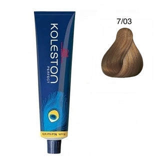 Wella Professionals Koleston Perfect Tinta Permanente per Capelli 7/03 Biondo Medio Oro Naturale 60 ml