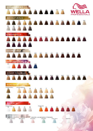 Wella Профессионалы, палитра красок для волос