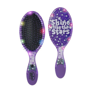 Wet Brush Coleção Galaxy Twinkling Lights - Escova desembaraçadora de cabelo original Detangler Purple Stars