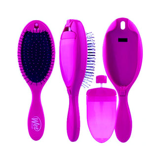 Wet Brush Tratamento de liberação capilar 2 em 1, escova de cabelo roxa, tratamento de liberação