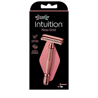 Wilkinson sword da donna metal razor Intuition Double Edge Rose Gold (Razor) + 10 blades