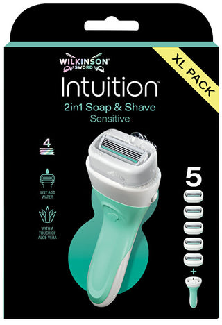 Wilkinson sword Intuition 2in1 Sensitive Care da donna Shaver + 5 Heads