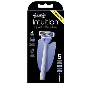 Wilkinson sword Intuition Quattro Sensitive razor + 5 heads
