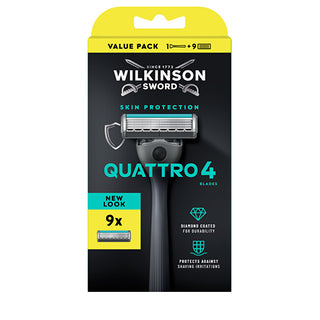 Wilkinson sword Quattro 4 Skin Protection razor + 9 heads