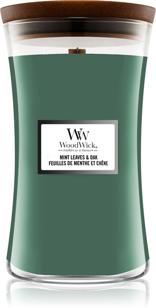 Woodwick Scented candle with mint leaves and oak jar - 609.5 g