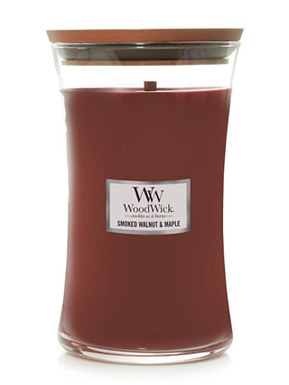 Woodwick Vaso candela profumata grande Noce Fume '& Acero 609,5 g