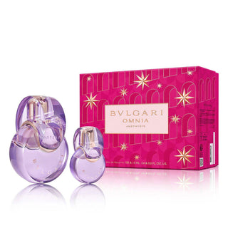Set Natale 2023 Bvlgari: Omnia Amethyste, Eau De Toilette, da donna, 100 ml + Omnia Amethyste, Eau De Toilette, da donna, 15 ml *Miniatura