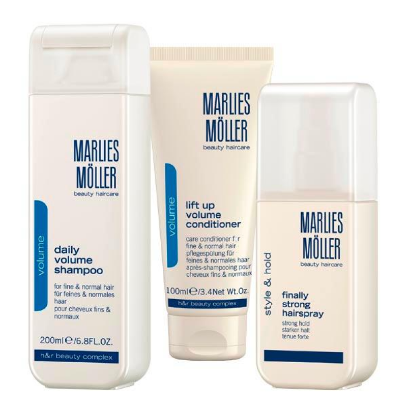 Julesæt Marlies Möller Hår Volumen og Stærkt Hold - Balsam, Spray og Shampoo