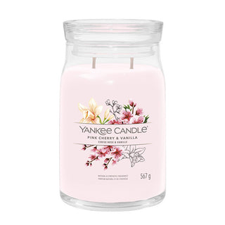 Yankee Candle Signature Scented Candle in Large Glass Cherry Rose and Vanilla 567 G 