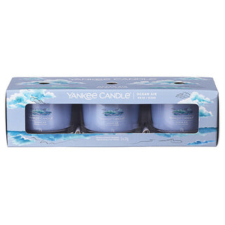 Yankee Candle Conjunto de velas votivas de vidro Ocean Air 3x 37g