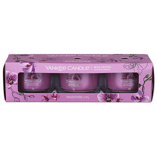 Yankee Candle Conjunto de 3 velas votivas de vidro Wild Orchid 37g