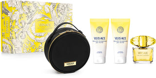 Versace Conjunto de presente Yellow Diamond Edt 90 ml, loção corporal 100 ml, gel de banho 100 ml e bolsa de cosméticos